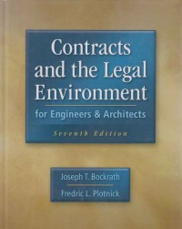 Image of Contracts and the legal environment for engineers & architects