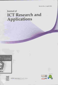 Image of Journal of ICT Research and Applications Vol. 10, No. 1, April 2016