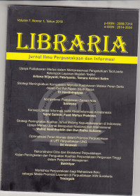 Image of LIBRARIA Vol. 07, No. 1 Tahun 2018