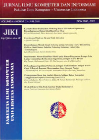 Image of JIKI; Jurnal Ilmu Komputer dan Informasi fakultas Ilmu Komputer-Universitas Indonesia Vol.4 No.2 Juni 2011