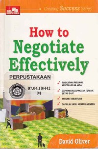 Image of How to Negatiate Effectively; bagaimana berunding secara efektif