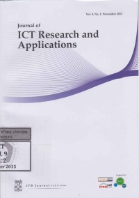 Image of Journal of ICT Research and Applications Vol. 9, No. 2, November 2015