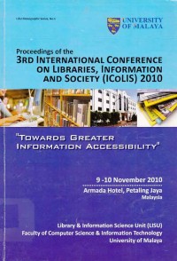 Image of Proceedings of the 3rd international conference on libraries, information and society (ICoLIS) 2010