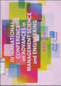 Image of Proceedings; International Conference on Advences in Management  Science and Engineering AMSE 2015