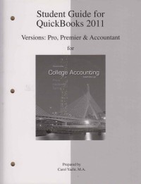 Image of Student Guide for Quickbooks 2011 (Versions: Pro Premier and Accountant)