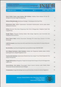 Image of JNTETI; Jurnal Nasional Teknik Elektro dan Teknologi Informasi Vol.3, No.1, Februari 2014