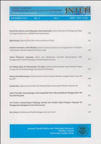 Image of JNTETI; Jurnal Nasional Teknik Elektro dan Teknologi Informasi Vol.3, No.4, November 2014